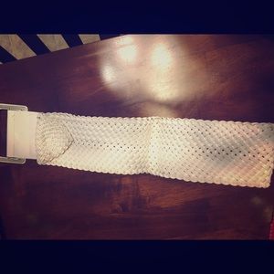 White braided belt